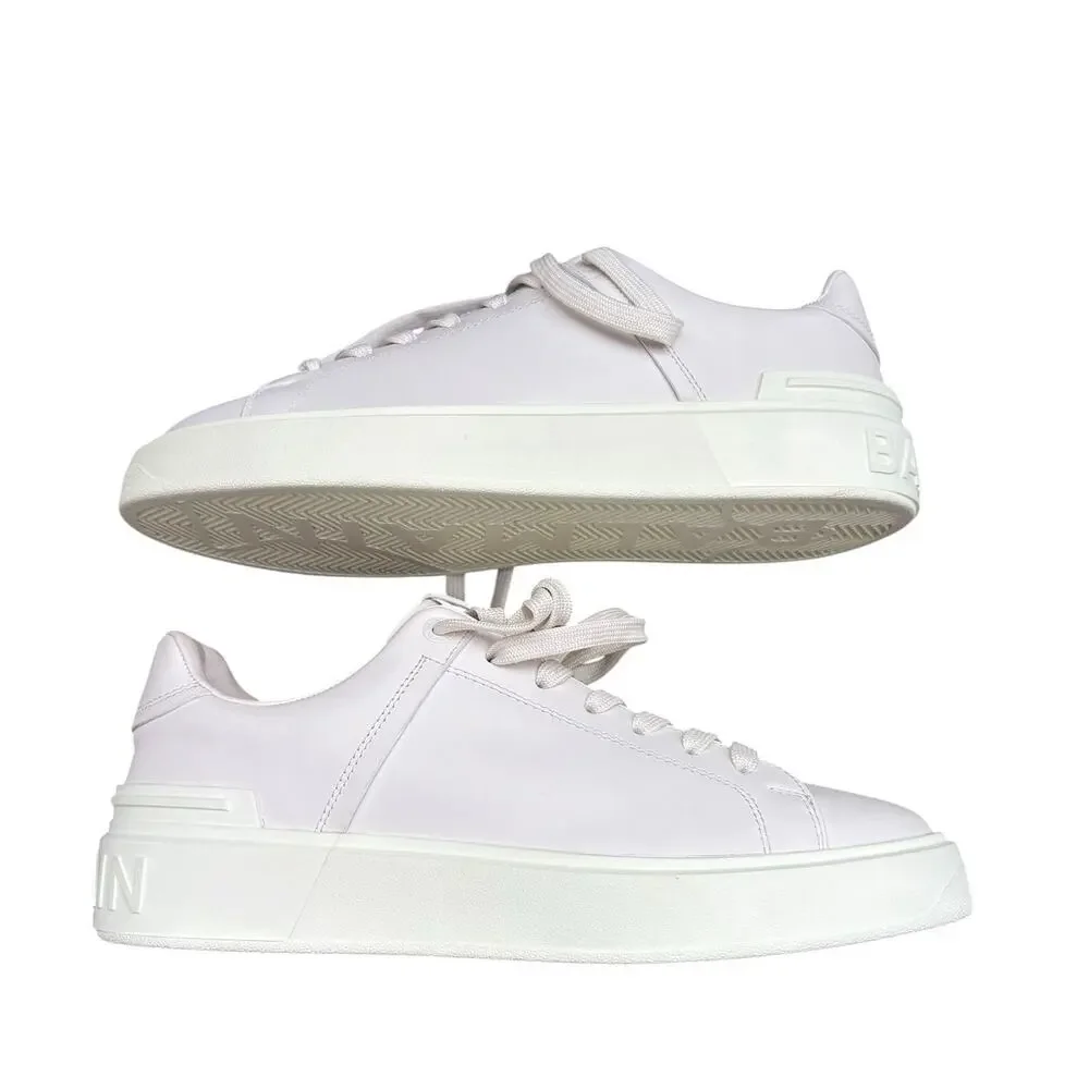 Balmain B-Court White Calfskin Leather Sneakers Women’s 11 NIB